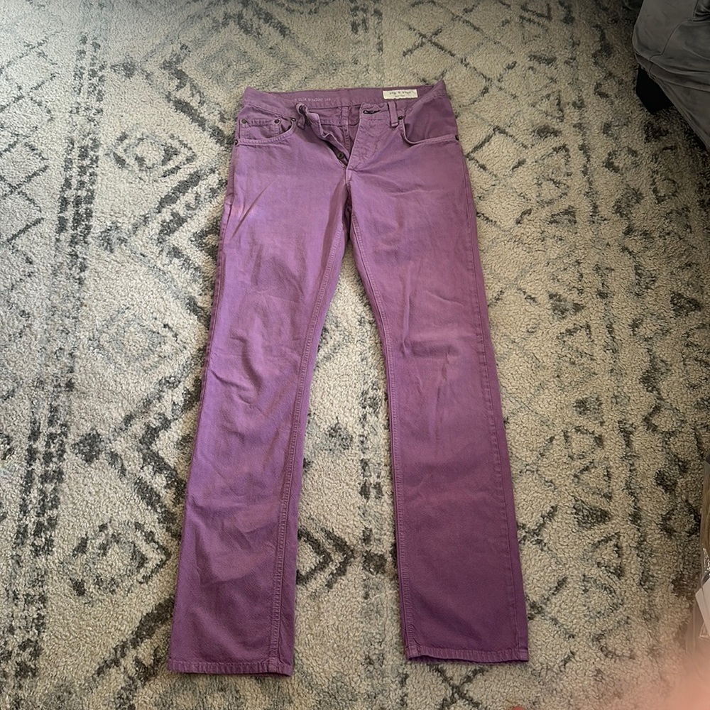 Rag and bone purple denim pants